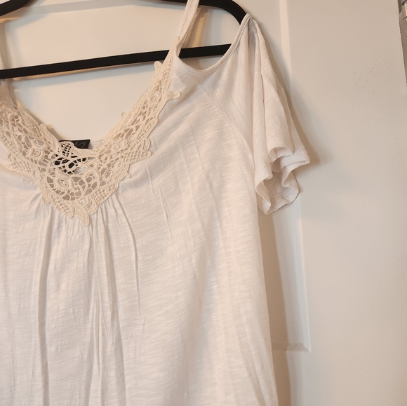 Ella Moss Tank Top sz S shirt tunic off shoulder cream white boho lace blouse - Picture 3 of 7